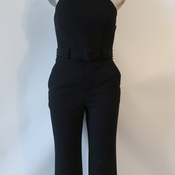 NWT Womens A.L.C. Black Strapless Belted Jumpsuit 6 - Picture 5 of 12